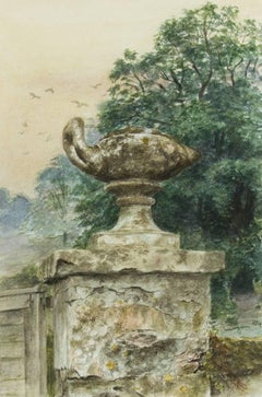 Glyn Morgan (1926-2015) - 1984 Welsh Watercolour, Urn at Nettlecombe Court