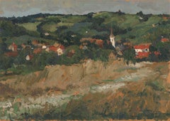 Sergei Petrovich Bocharov - 1988 Russian Modern Oil, Landscape with Church