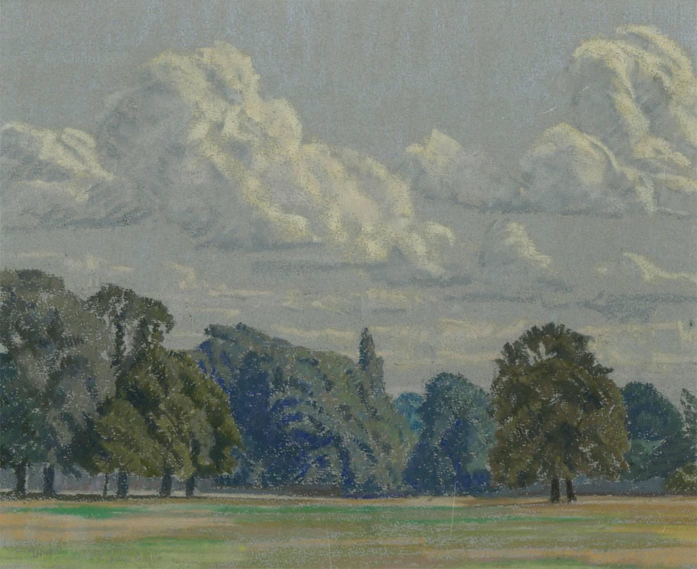 William Henry Innes - Signed, Exhibited 20th Century Pastel, View of Woodlands 1
