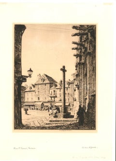 Alfred Charles S. Anderson CBE - 1926 Gravure française, Place St Gervaise Falaise