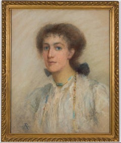 Anata Bowmens - 1901 Signed English Pastel Portrait of Maud Elizabeth Willis