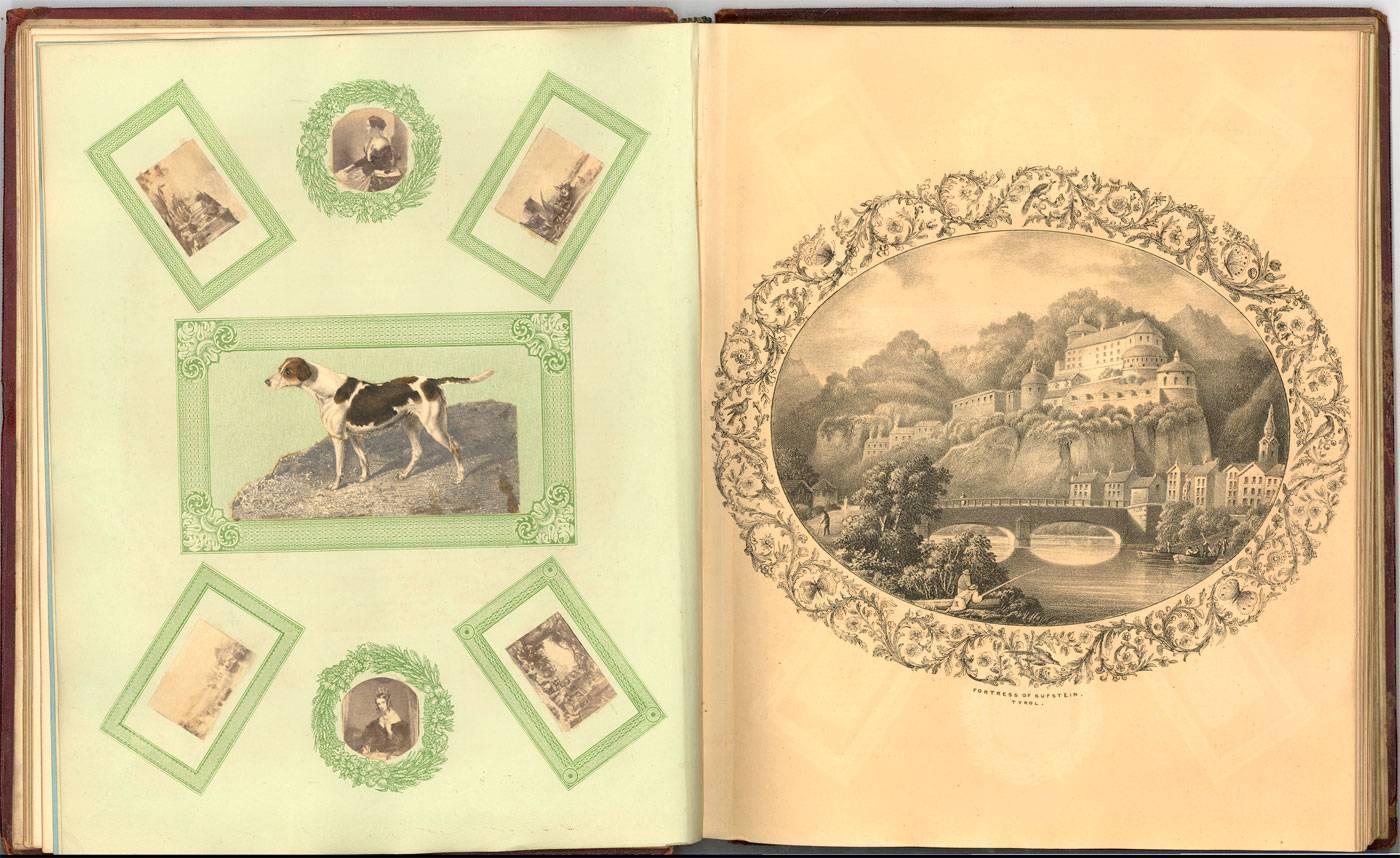Embossed Leather 19th Century Sketchbook with Graphite Drawings and Watercolours - Victorian Art by Unknown