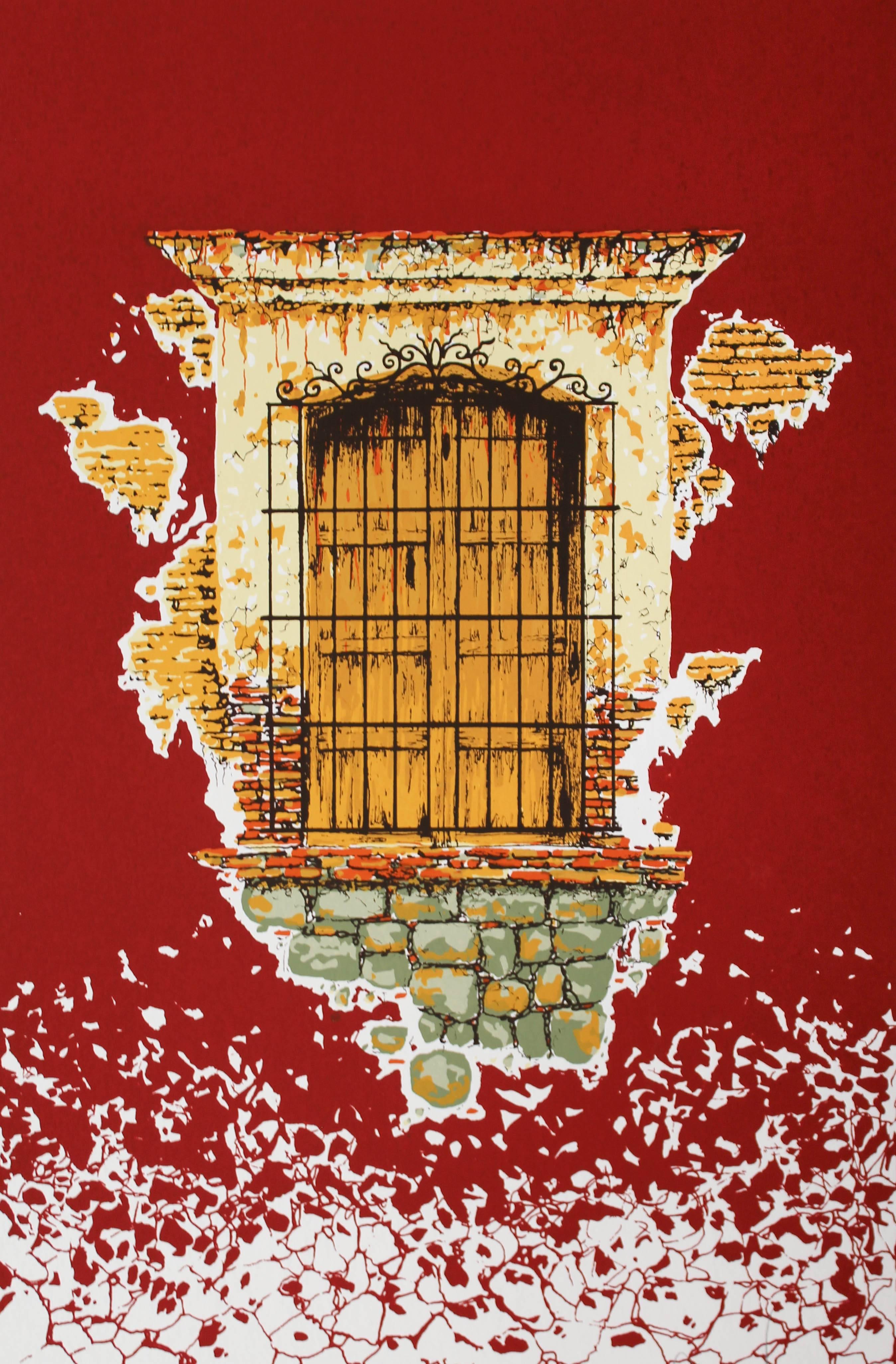 Cruz Alejandro  Figurative Print - Bonita nostalgia (rojo)