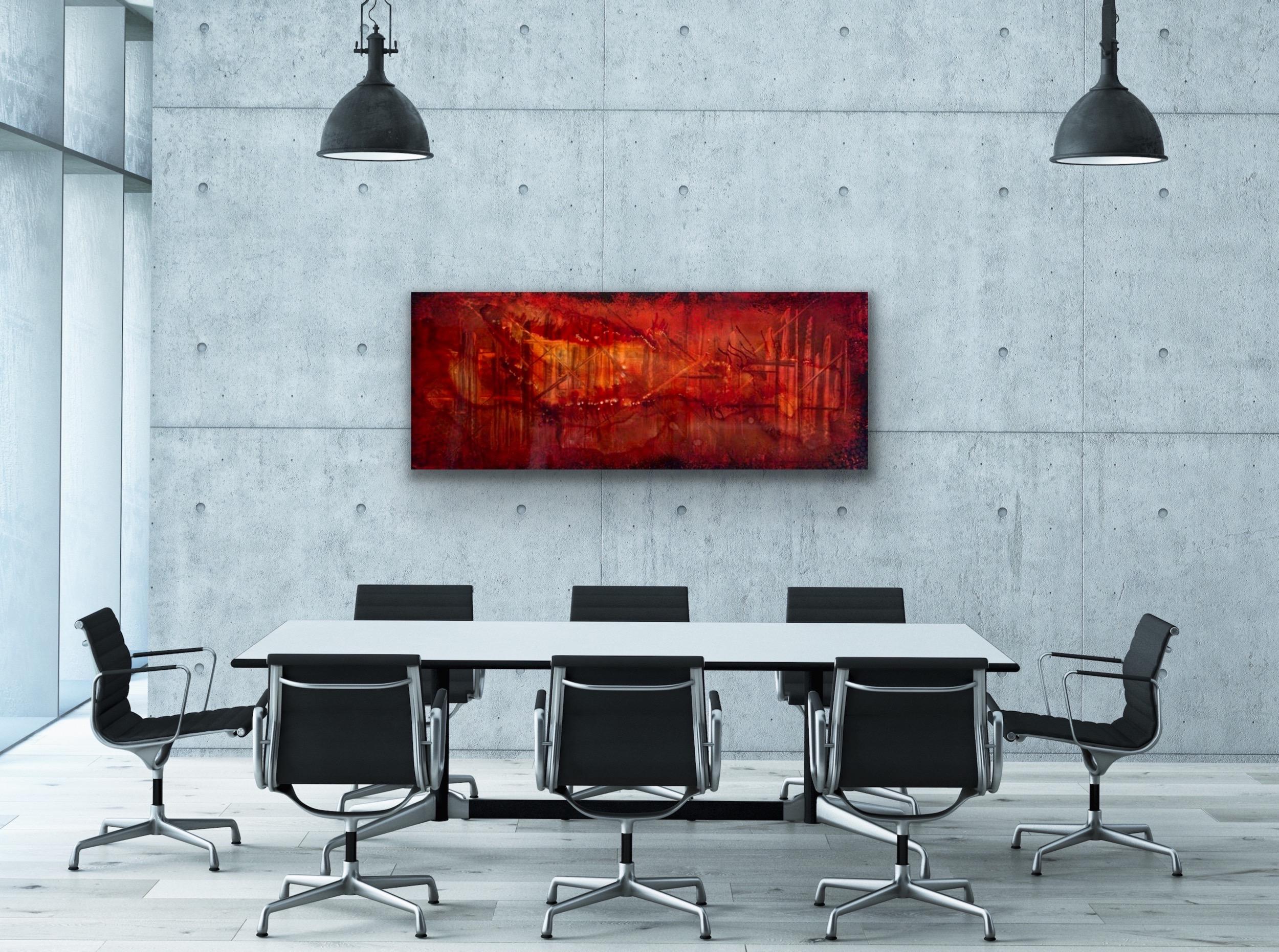 Abstract Metal Wall Art Modern Industrial Painted Decor Sculpture - Painting by Sebastian Reiter