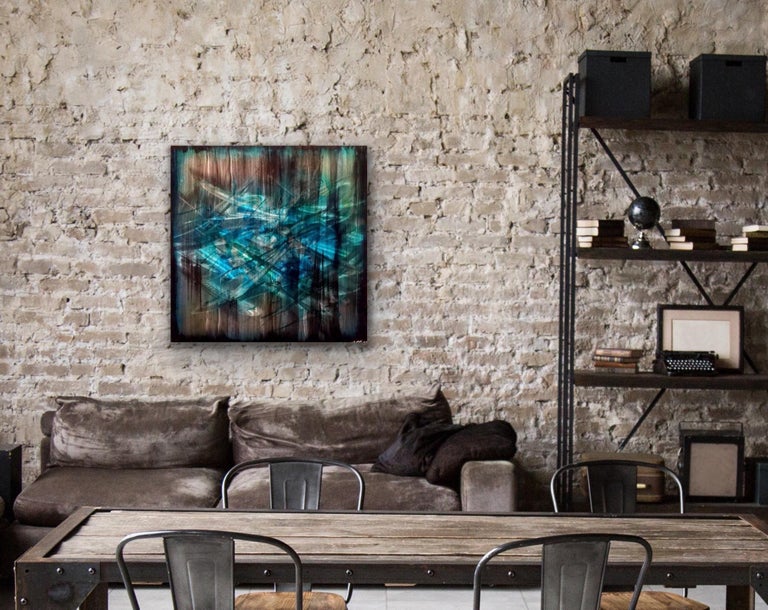 Modern Original Metal Large Wall Art Painting Contemporary Decor Industrial For Sale 4