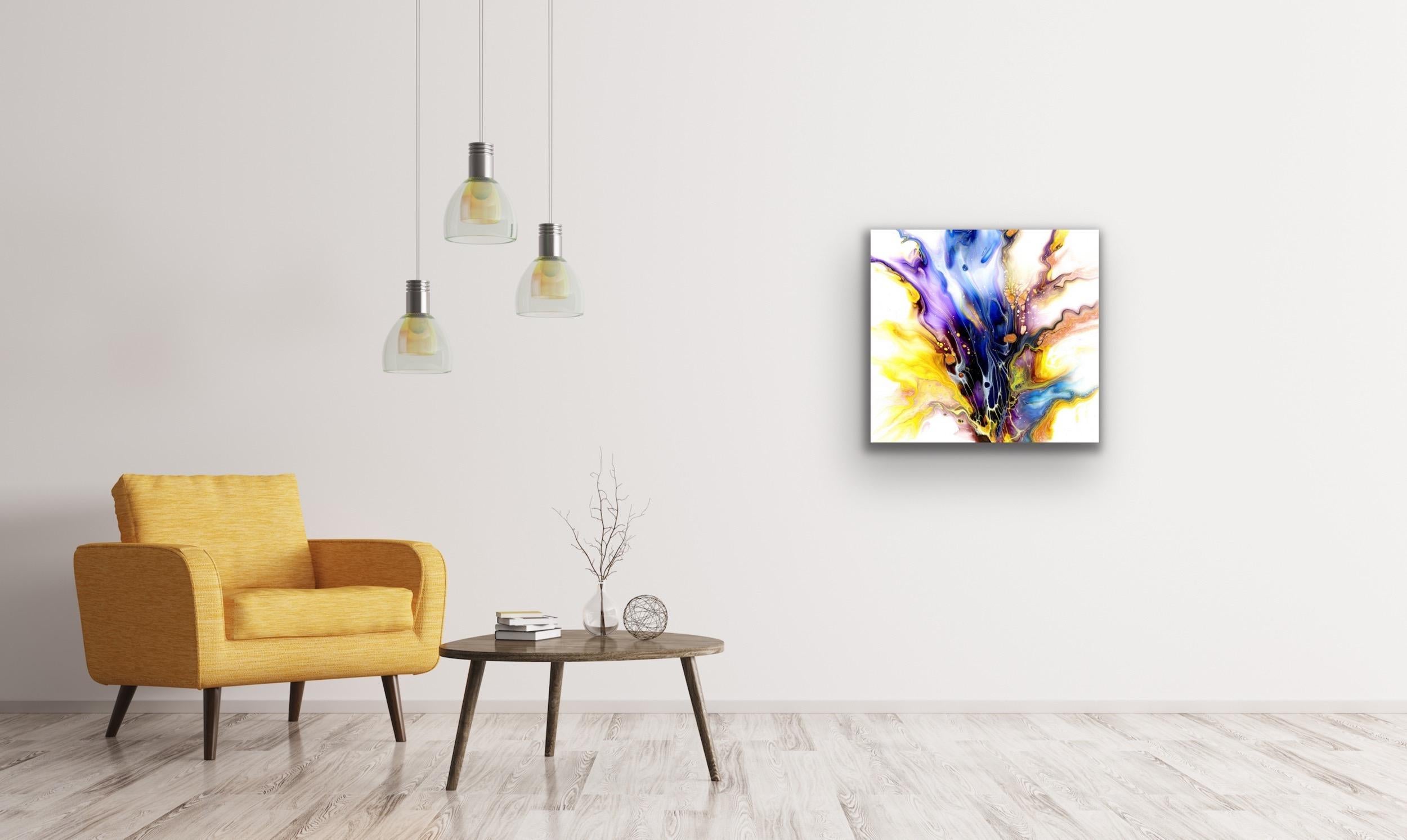 Modern Industrial Abstract Giclee Print on Metal, Contemporary Painting by Cessy For Sale 4