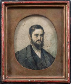 Realist European painter - 19th century figure painting - Portrait of gentleman