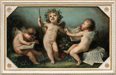 Fedele Fischetti (Neapolitan master) - 18th century Putti Allegory of Music