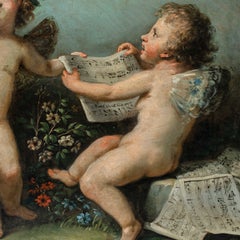 Fedele Fischetti (Neapolitan master) - 18th century Putti Allegory of Music