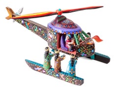 16'' Wood carving Nativity Helicoptero Mexican Folk Art