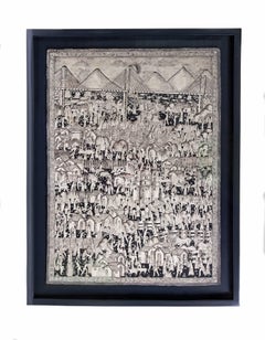 Vista de Xalitla / Amate Paper Mexican Folk Art Painting Frame