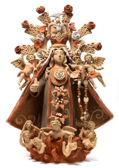 Virgen del Rosario / Ceramics Mexican Folk Art Clay