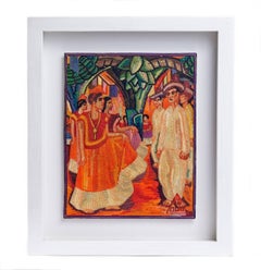 El Baile de Tehuantepec de Diego Rivera / Vegetable Fibers Mexican Folk Art Stra