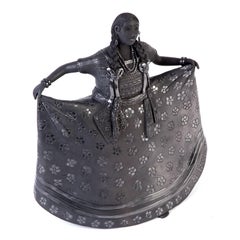 10" Mujer Huajuapan de Leon-Oaxaca / Ceramics Black Clay Mexican Folk Art