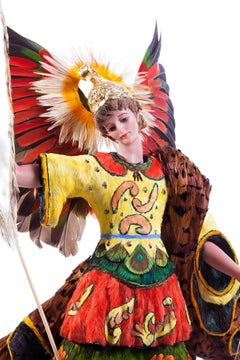 15'' San Miguel Arcangel / Wax Sculpture Mexican Folk Art