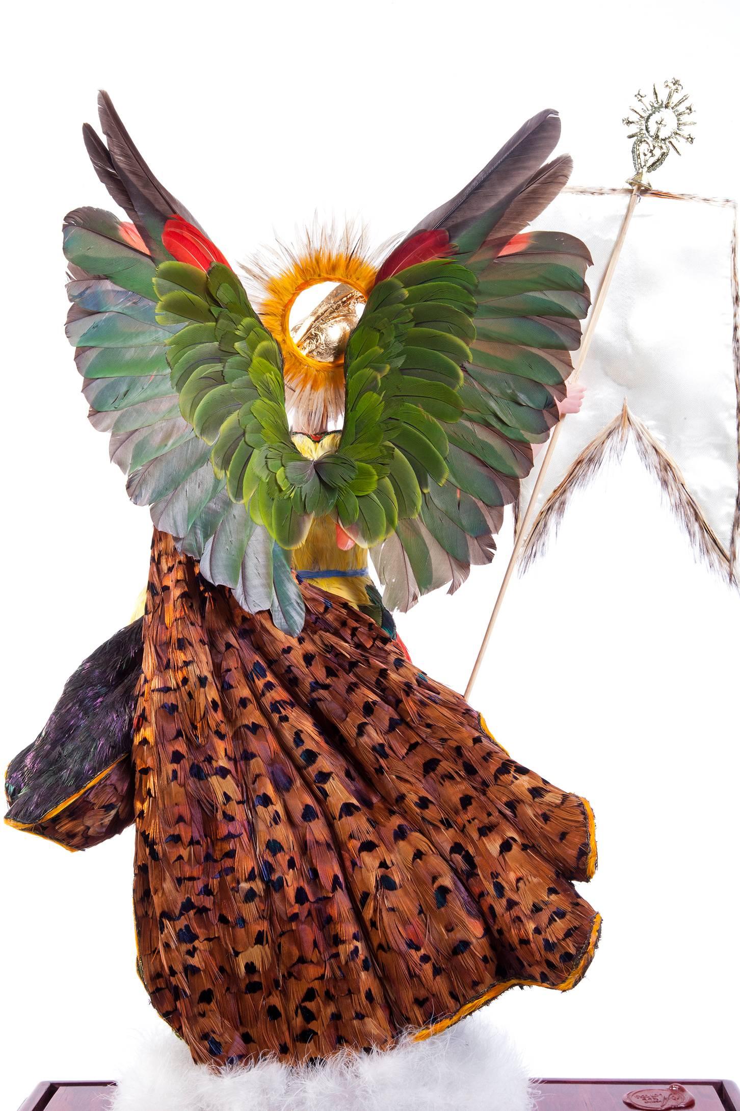 15'' San Miguel Arcangel / Wax Sculpture Mexican Folk Art  For Sale 2