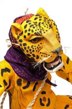 14'' El Tecuan / Vegetable Fibers Mexican Folk Art Corn Leaf Sculpture