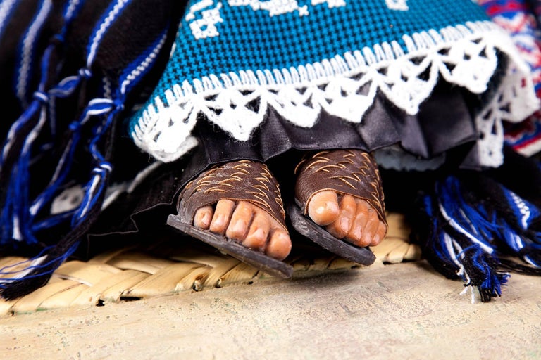 Mexican Wax Sculpture of Purepecha Indigenous Woman