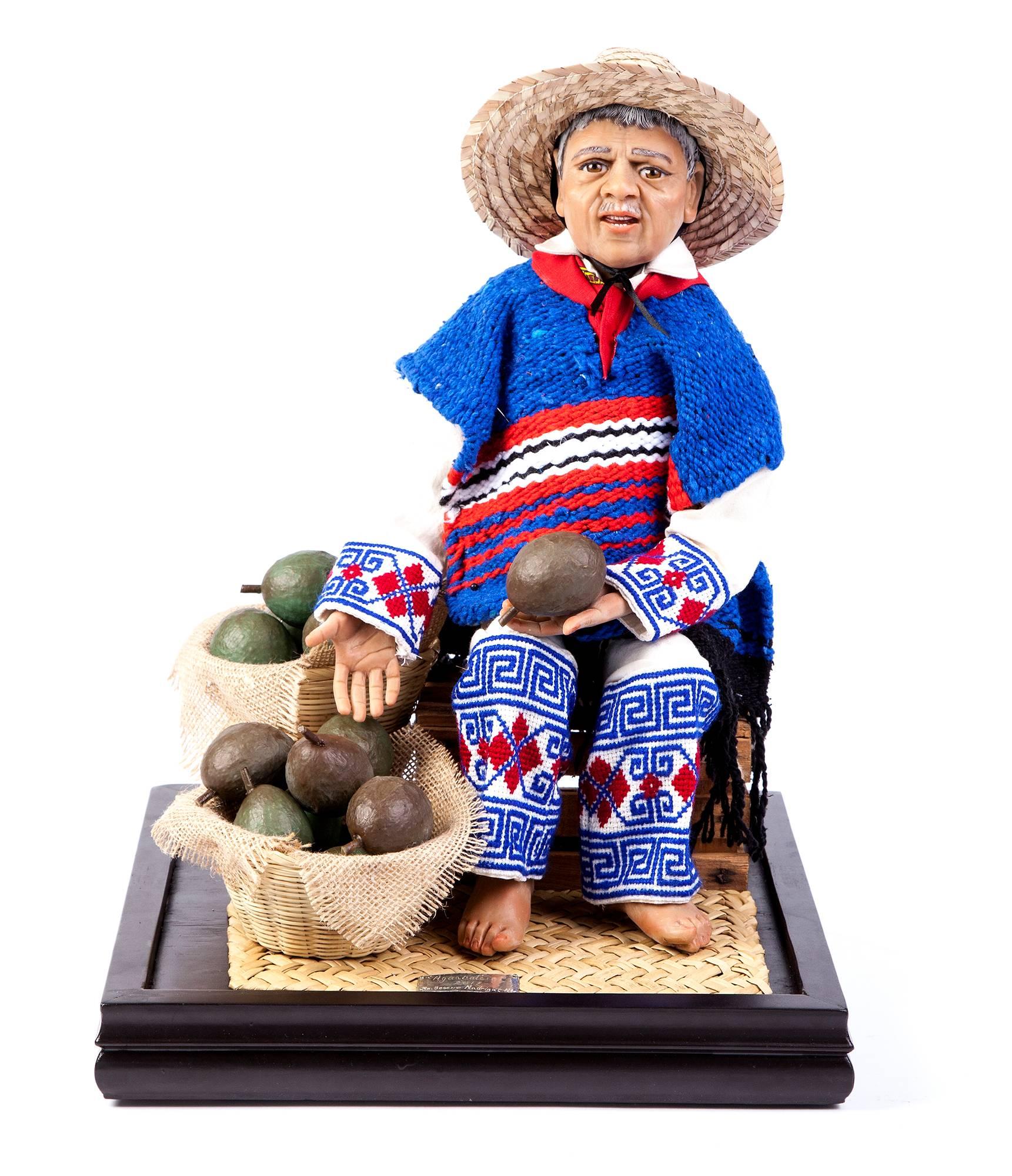 Maria del Socorro Madrigal Martinez Abstract Sculpture - 14'' Aguacatero / Wax Sculpture Mexican Folk Art