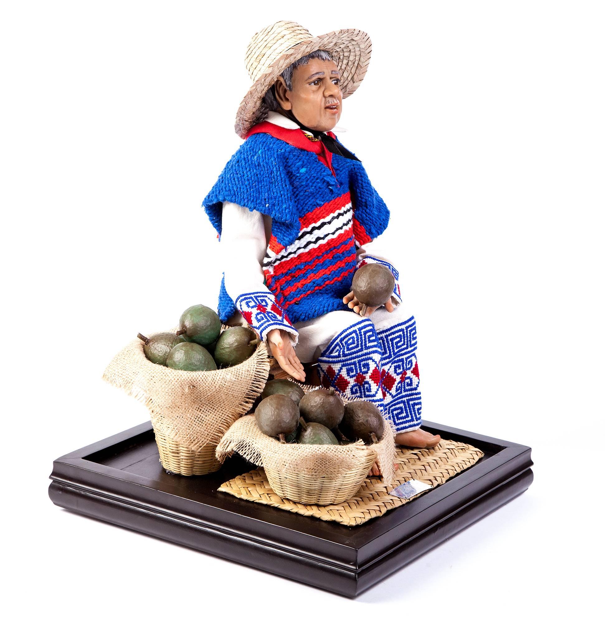 14'' Aguacatero / Scultura in cera Arte popolare messicana - Sculpture di Maria del Socorro Madrigal Martinez