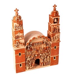 17'' Iglesia Independencia de Mexico / Ceramics Mexican Folk Art Clay