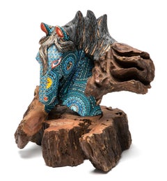 Sculpture d'art populaire mexicain Alebrije en bois sculpté 12"" El Dia y la Noche