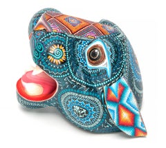 5" Mascara Jaguar / Wood carving Alebrije Mexican Folk Art Sculpture