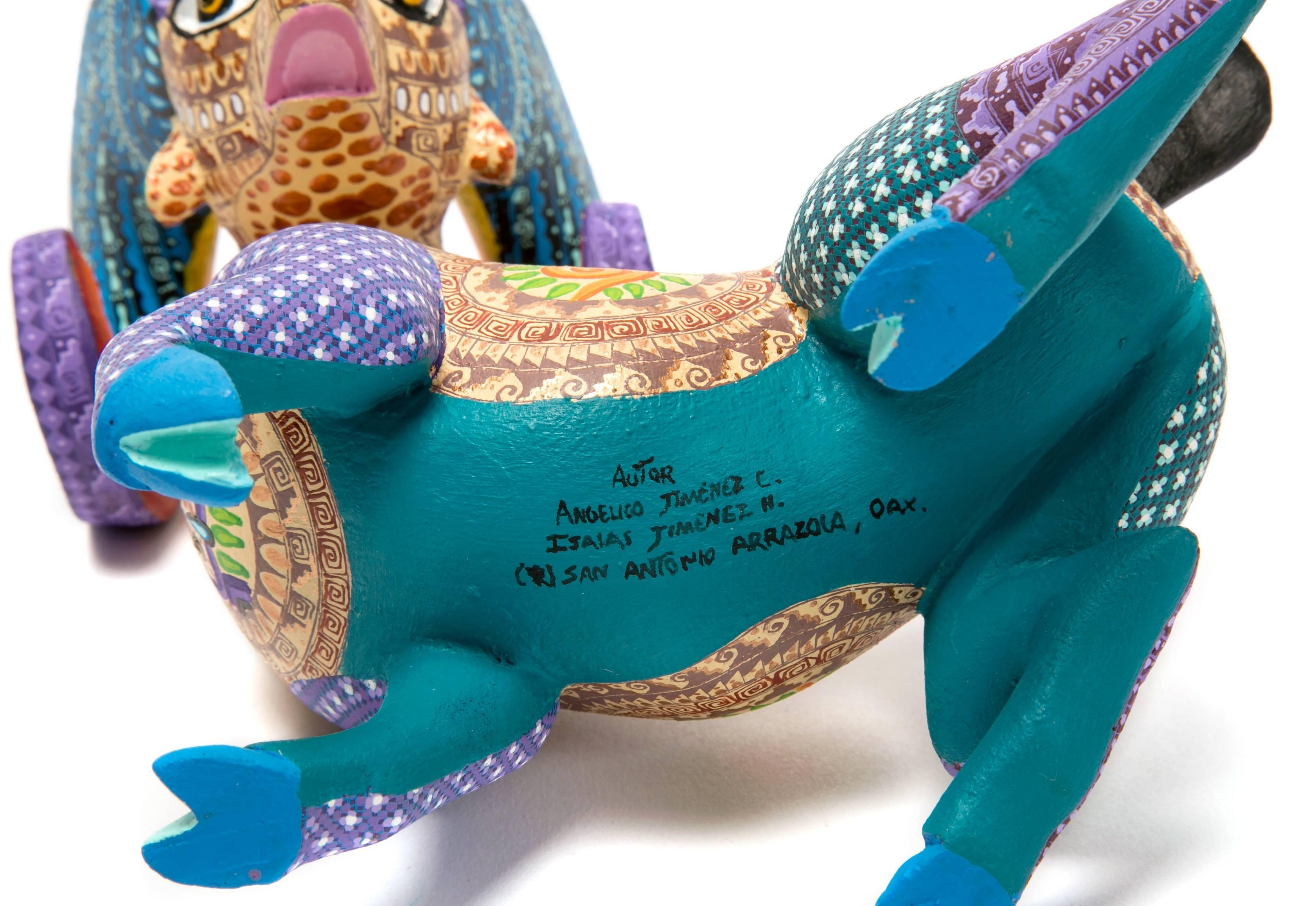 Sculpture d'art populaire mexicain Alebrije en bois sculpté au cimarron Encantado de 15::24 cm 3