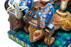 Carreta Herencia de mi Tierra / Talla de madera Alebrije Arte popular mexicano Escultura