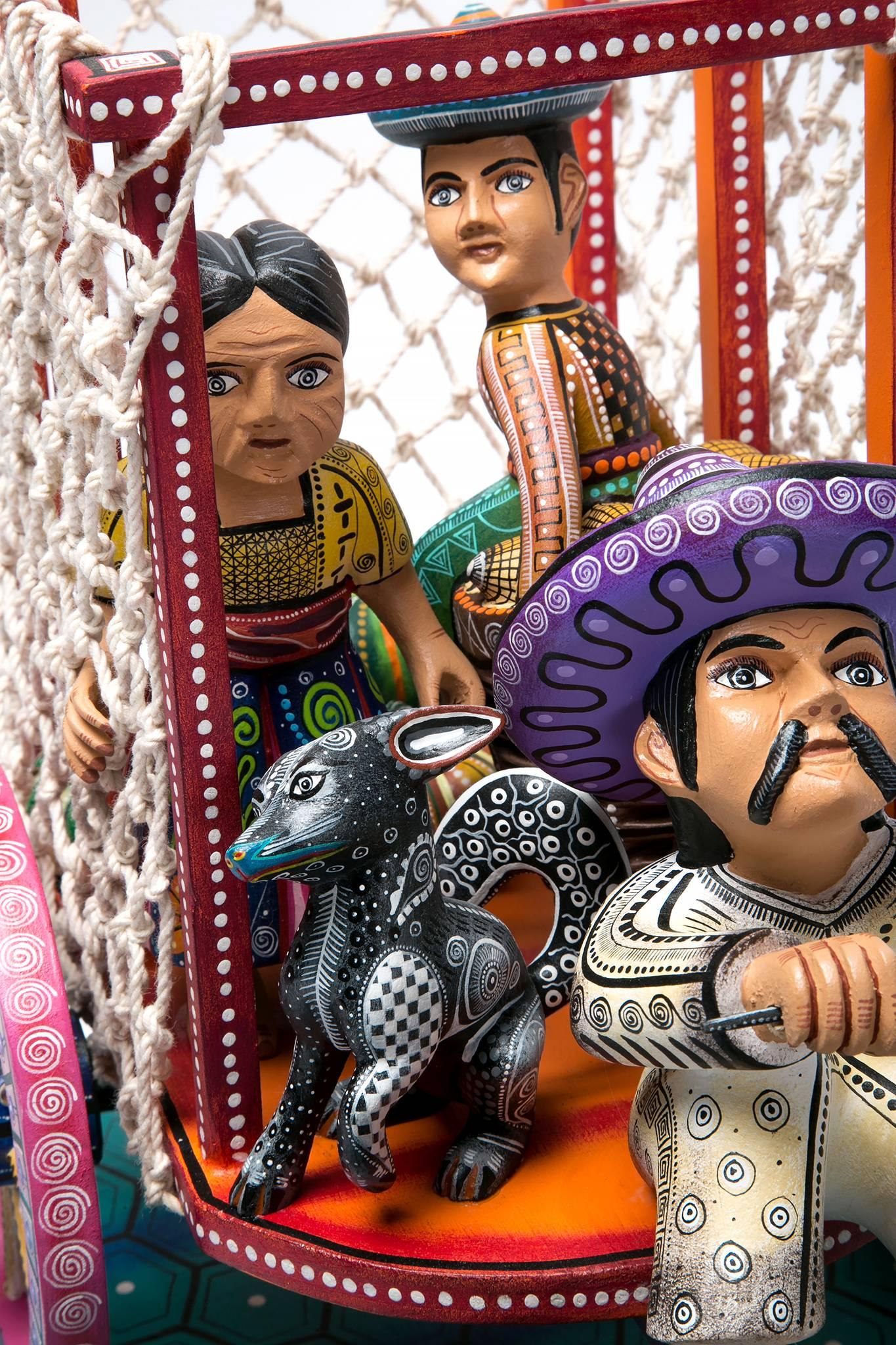 Carreta Herencia de mi Tierra / Scultura in legno Alebrije Arte popolare messicana Scultura in vendita 2