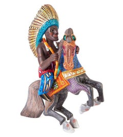 14'' Tall Wood carving Indio- Brown 