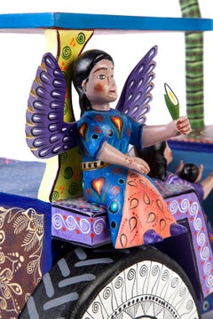 24'' Nativity Tractor Wood carving Alebrije Sculpture Mexican Folk Art