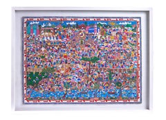 Used Festividades Virgen de Guadalupe / Amate Paper Mexican Folk Art Painting Frame