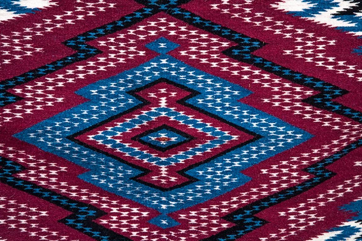 Sarape de Saltillo Azul / Textiles Mexican Folk Art Serape 1