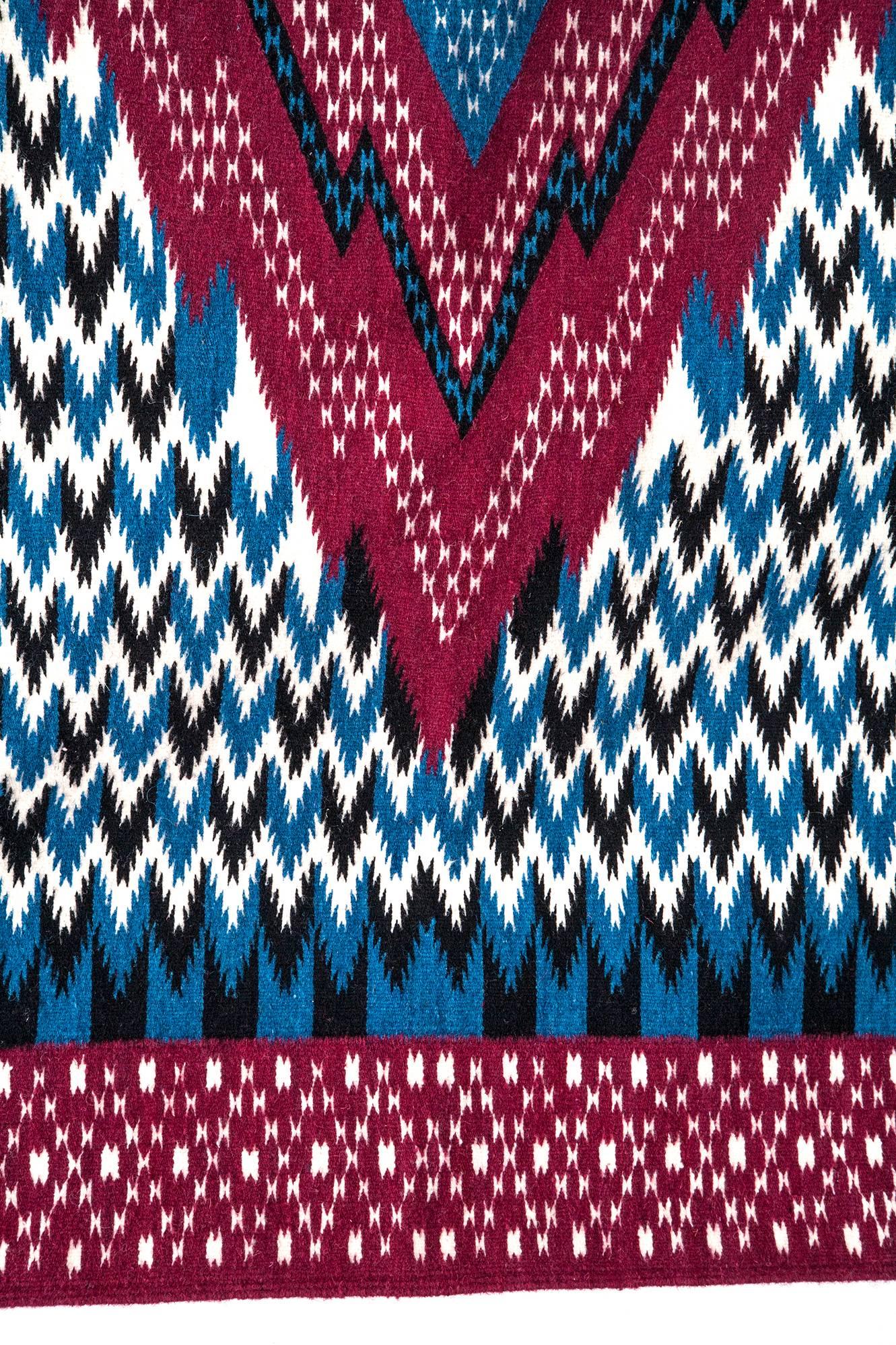 Sarape de Saltillo Azul / Textiles Mexican Folk Art Serape 2
