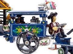 28'' Carreta Lechera / Art populaire mexicain en laque sculptée en bois