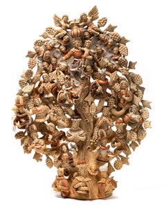 Arbol Dominico / Keramik Mexikanische Volkskunst Tonbaum des Lebens, Arbol Dominico
