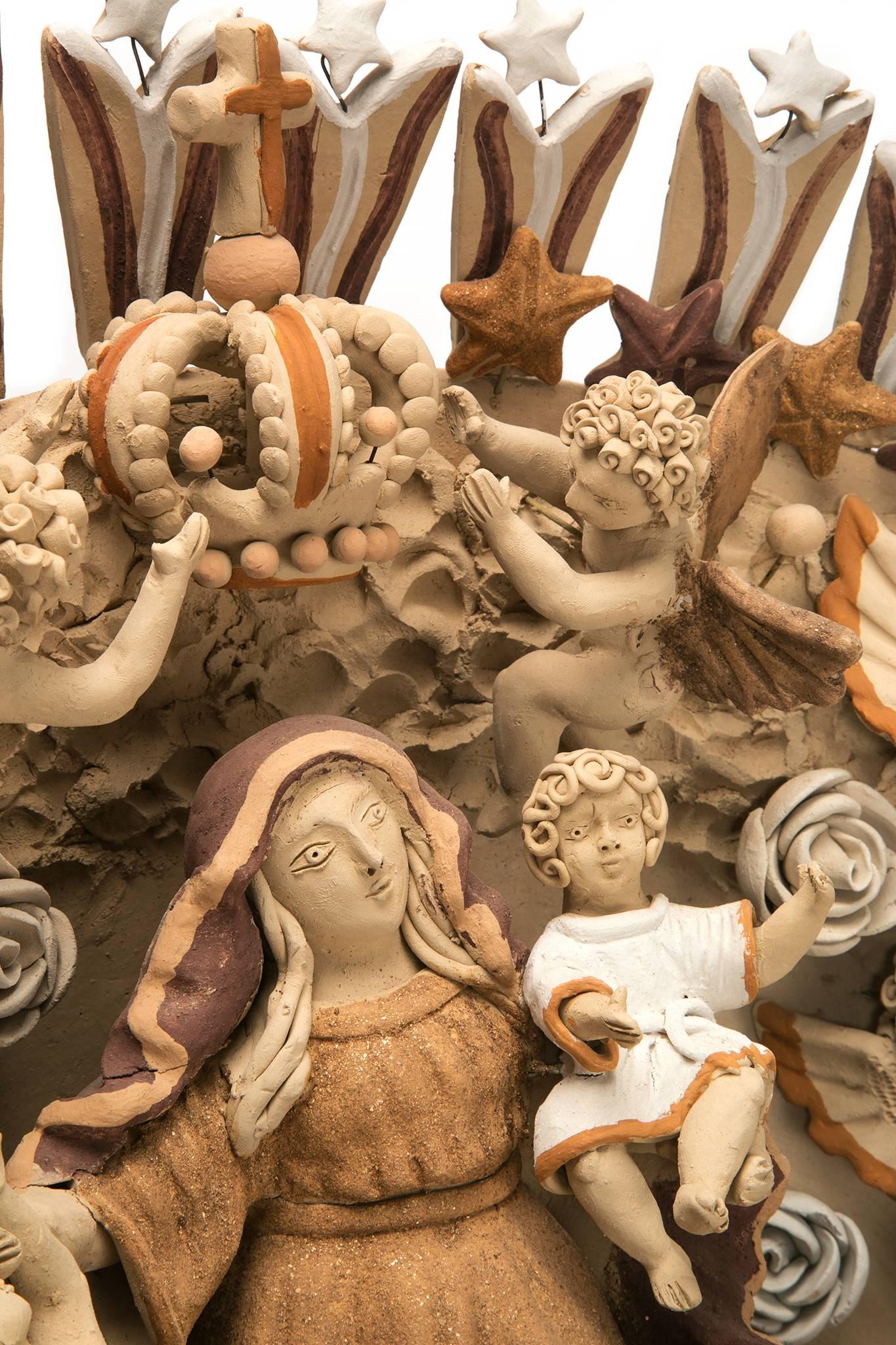 El Bien contra el Mal / Céramique Art populaire mexicain - Artisanat Sculpture par Enedina Vasquez Cruz