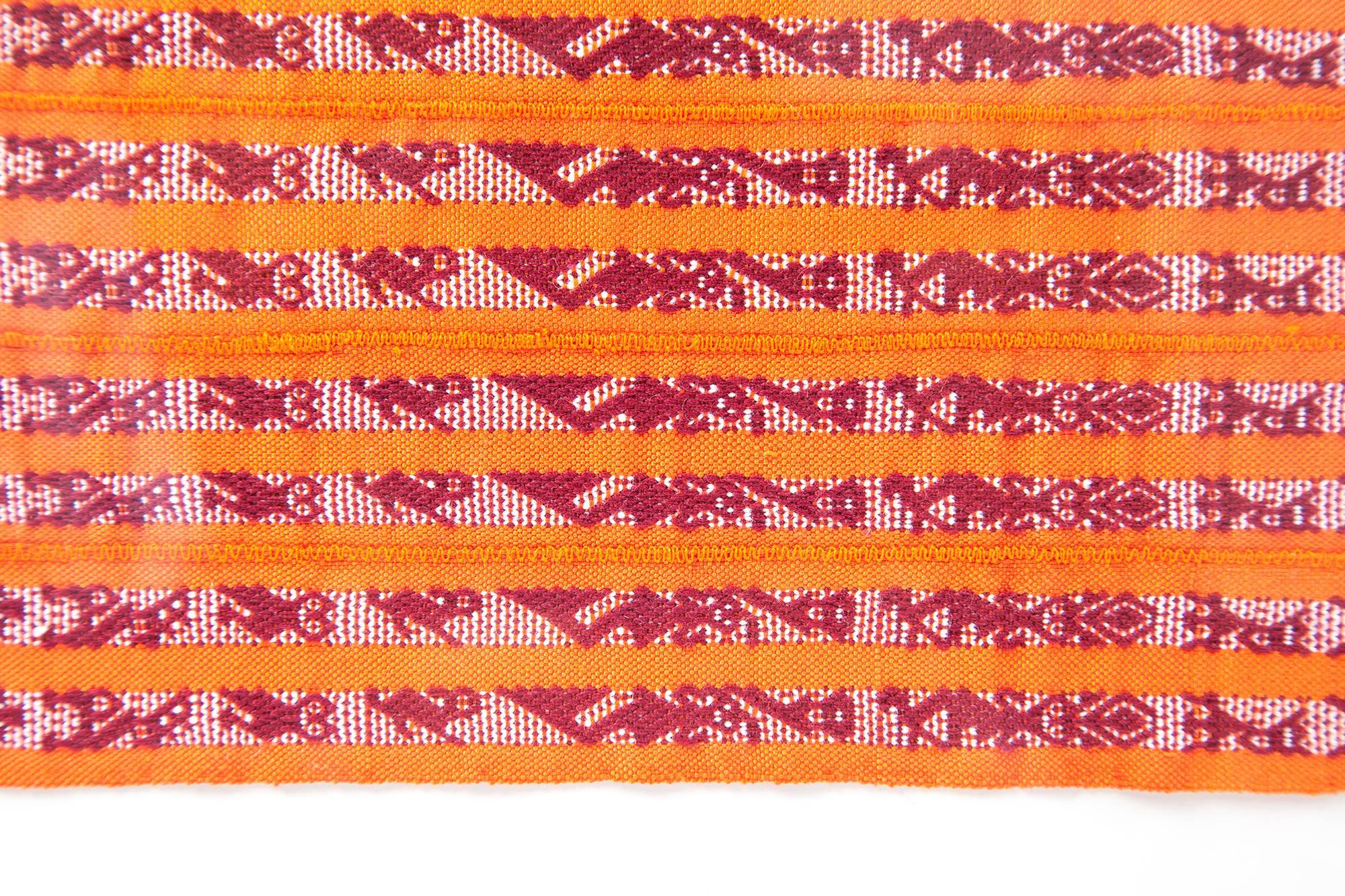 Tapete Miniatura Naranja y Rojo / Textiles Mexican Folk Art Miniature Rug Frame 2