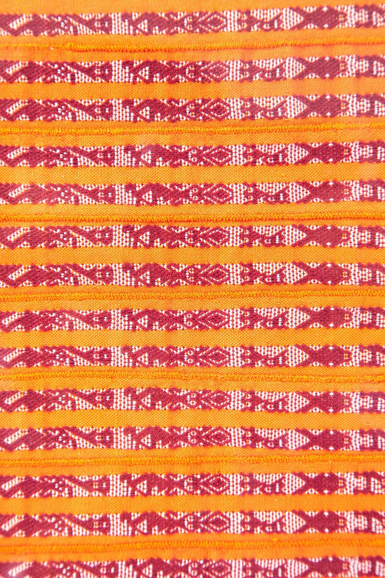 Tapete Miniatura Naranja y Rojo / Textiles Mexican Folk Art Miniature Rug Frame 4