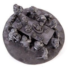 Dia Feliz / Ceramica di argilla nera Arte popolare messicana