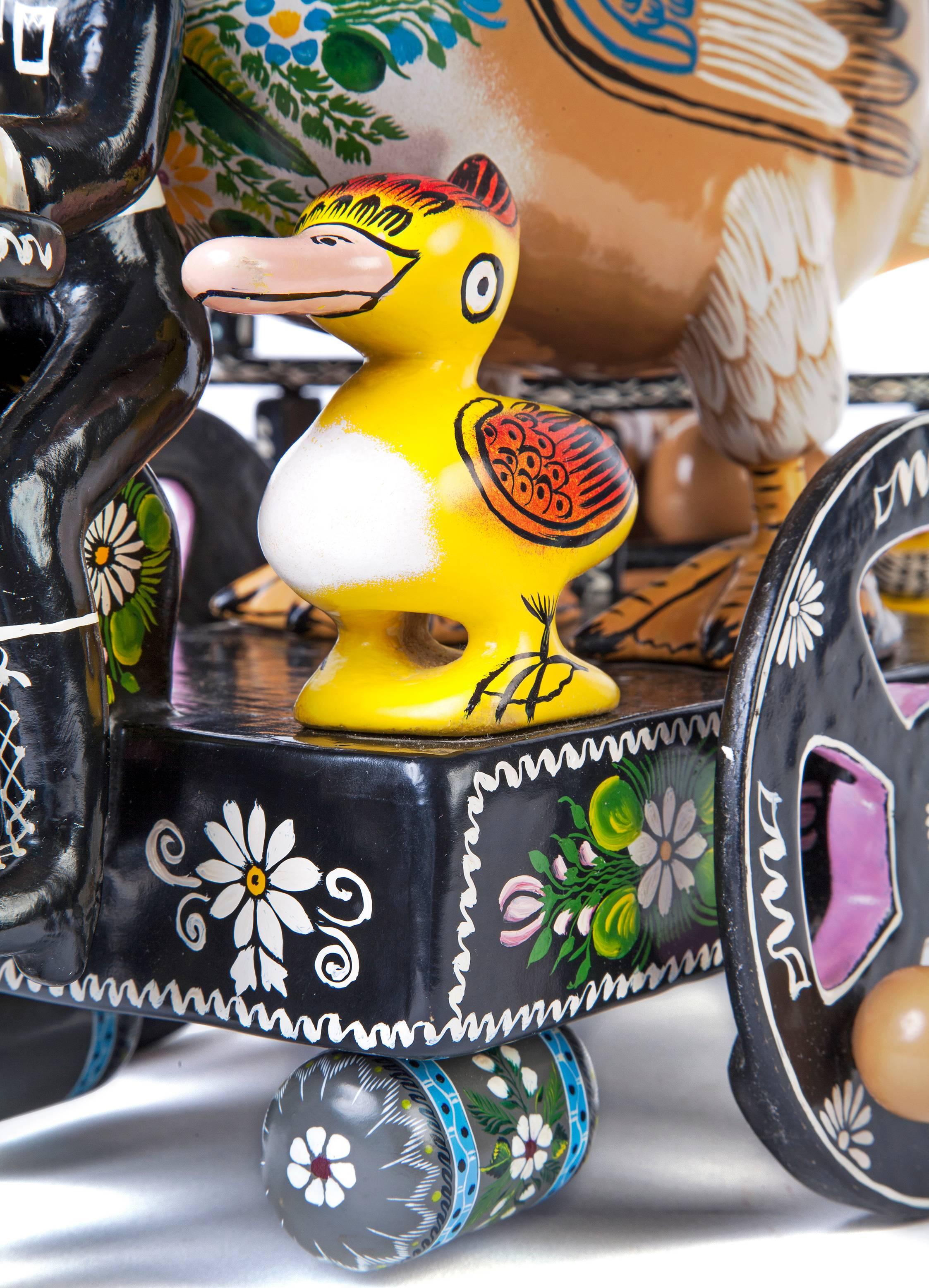 Pato / Talla de madera Escultura de laca Arte popular mexicano en venta 2