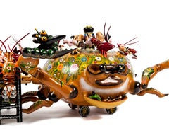 Cangrejo / Wood carving Lacquer Sculpture Mexican Folk Art