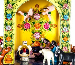 Nacimiento Temalacatzingo / Wood carving Lacquer Sculpture Mexican Folk Art