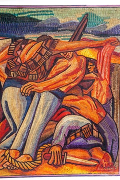 La Trinchera de Jose Clemente Orozco / Vegetable Fibers Mexican Folk Art Straw