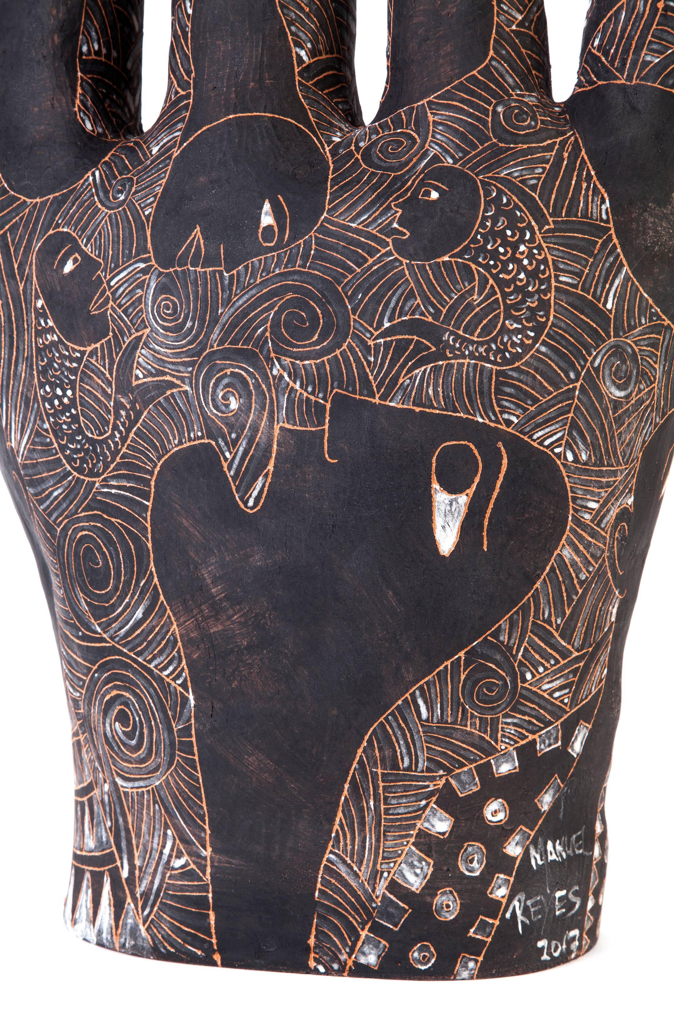 12'' La Mano de Yanhuitlan / Ceramics Mexican Folk Art Clay 1