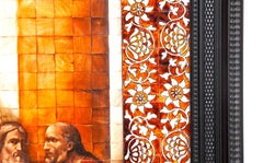 53'' La Ultima Cena Colonial / Mexican Folk Art Inlay Nacre Frame