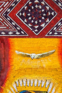 29'' Virgen de Guadalupe Marco Taraceado / Mexican Folk Art Featherwork Frame