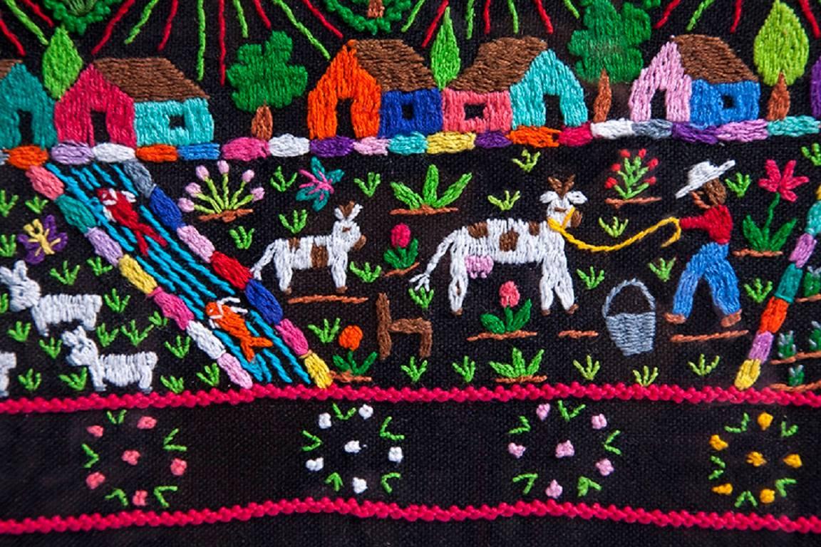 Tzintzuntzan / Textiles Mexican Folk Art Embroidery Frame 1