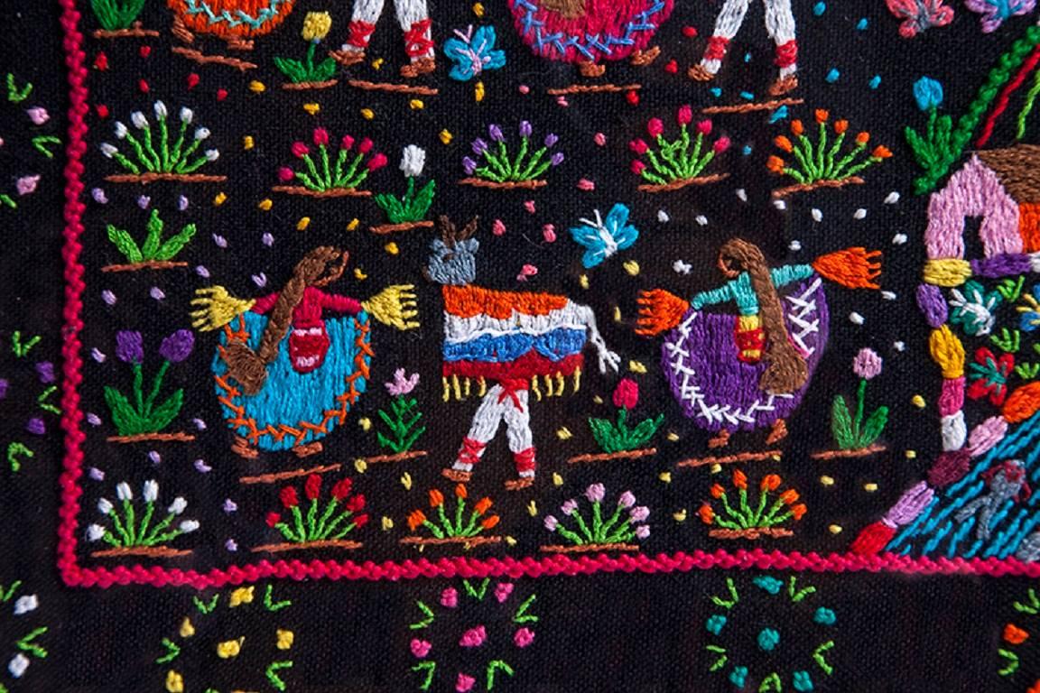Tzintzuntzan / Textiles Mexican Folk Art Embroidery Frame 2